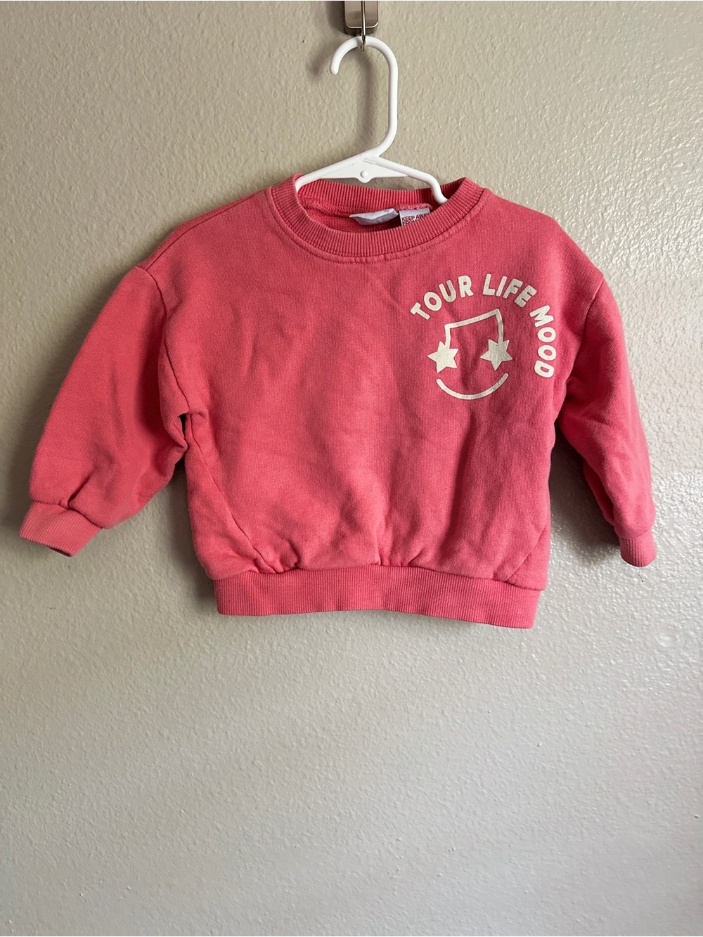 Zara size 12-18months baby Tour Life Mood crewneck sweatshirt 100% cotton